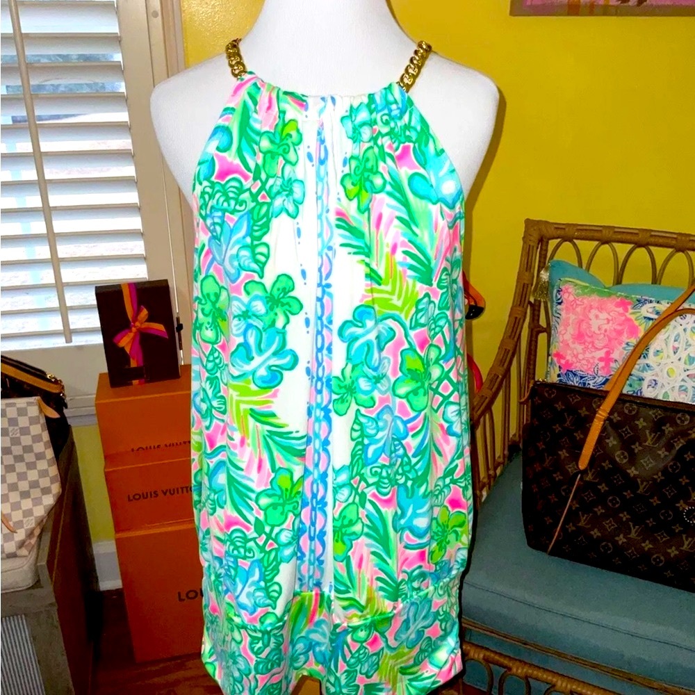 Lilly Pulitzer NWT Bowen Halter Top Coconut Row 🥥 Engineered Knit Size XS